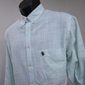 Southern Proper Dress Shirt Striped Long Sleeve Front Pocket Mens Size Medium